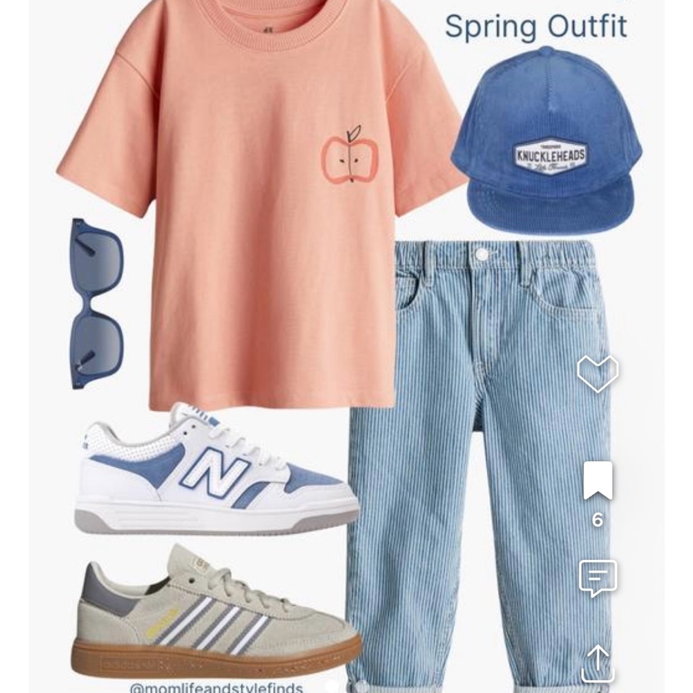 H&M Peach T-Shirt with Apple Graphic